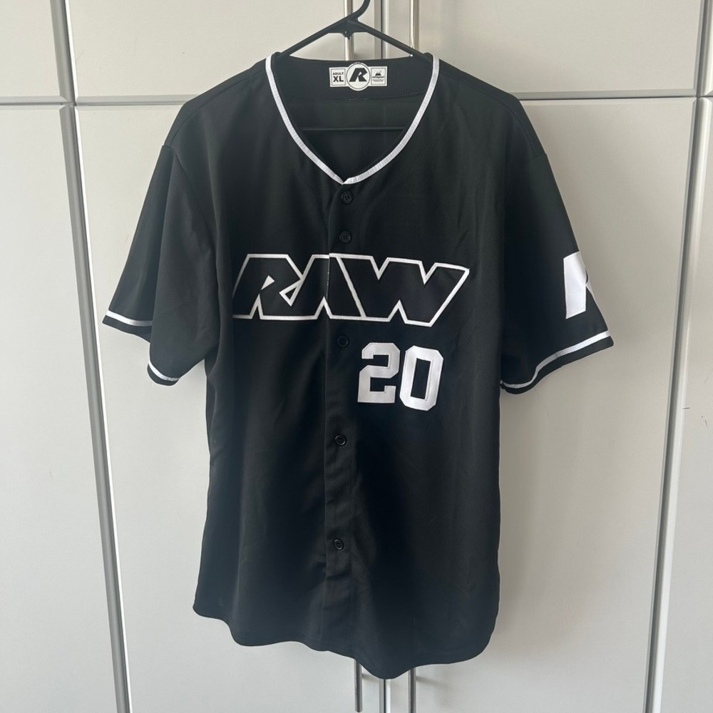 Cotapaxi Raw 20 Baseball Jersey Mens XL Black White Button Up Athletic Shirt